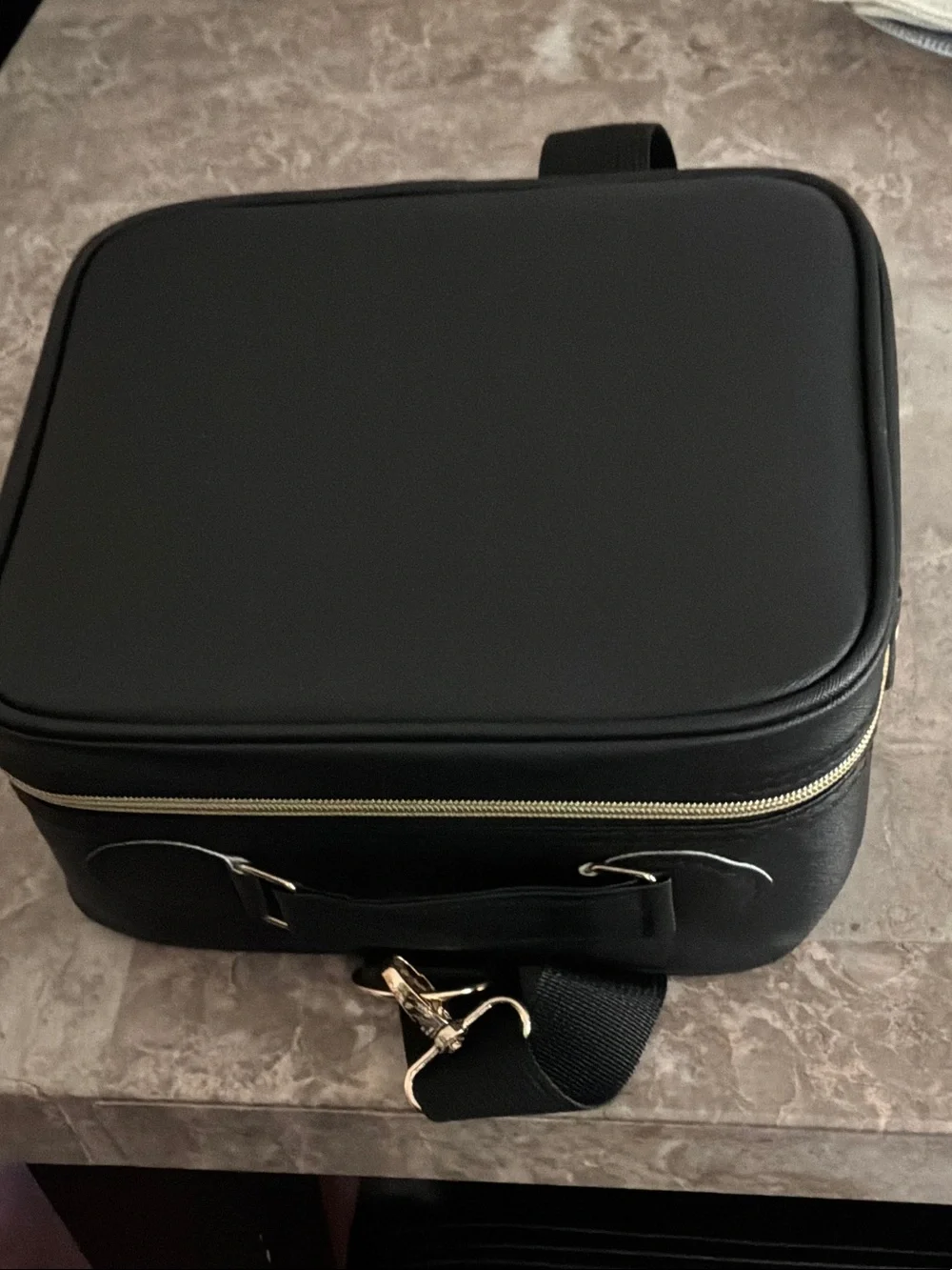 Black Crossbody Travel Cosmetics Jewelry Box Style Bag